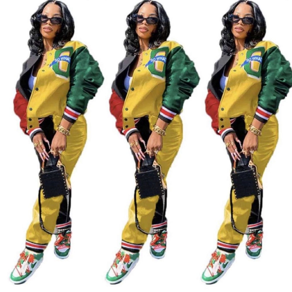 “So What” Varsity Jacket & Pant matching outfit